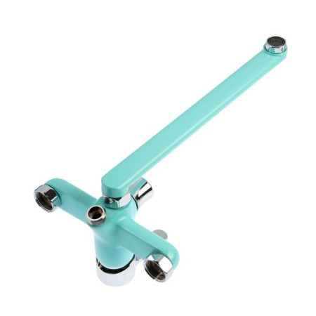 Accoona A7167M bath mixer, with shower set, silumin, turquoise color-2