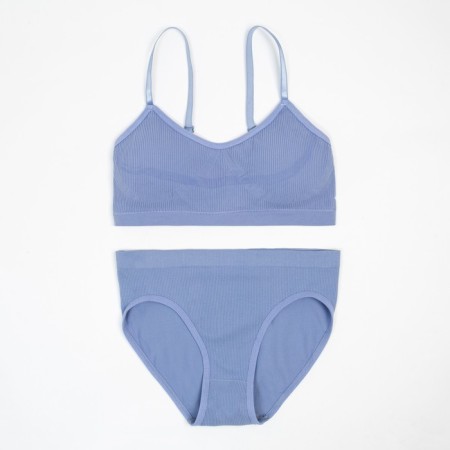 Female set (top, panties), gray-blue color, size 42-44
