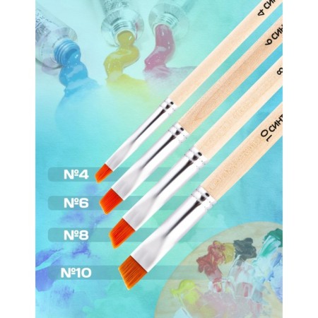 Synthetic brush inclined No. 8 calligrata (D-8 mm; L-7/9 mm), handle tree-2