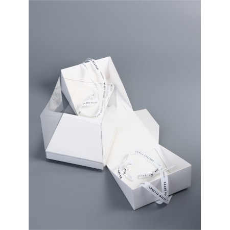 Box under the bento-port with ribbons, white, 15.5 x 15.5 x 16 cm-3