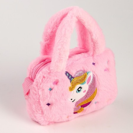 Soft bag "Unicorn", 27 cm, pink color-5