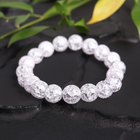 Bracelet Shar No. 10 "Quartz Sugar", white color