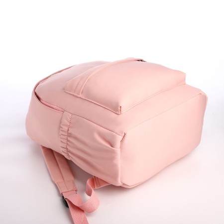 Young backpack from textiles on lightning, 4 pockets, pink color-2