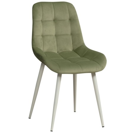 Quarter U -chair, velor tenerife nephritis / white metal