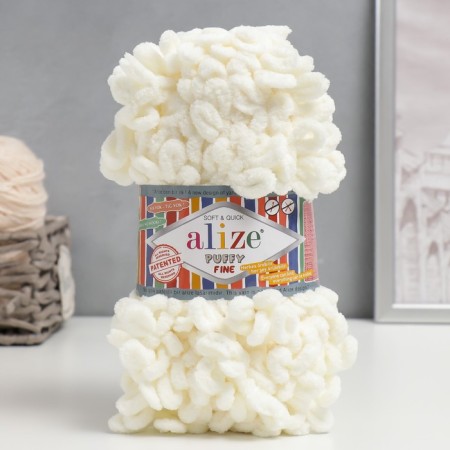 Yarn "Puffy Fine" 100% micropoliester 14.5m/100g (62 cream)