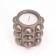 A candle in a candlelight made of gypsum with spherical faces, 10x10cm, gray-brown
