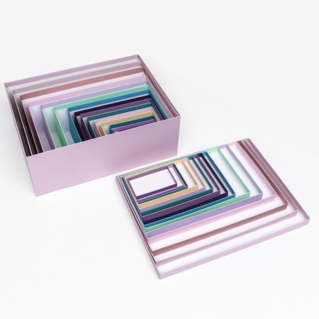 A set of rectangular boxes of 15v1 "lavender" 47.5 x 36 x 17.5- 13 x 8 x 4.5 cm-6