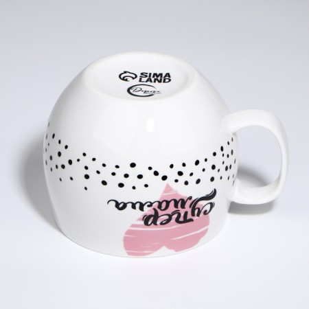 Ceramic mug XXL "Super Mom", 600 ml, white color-3