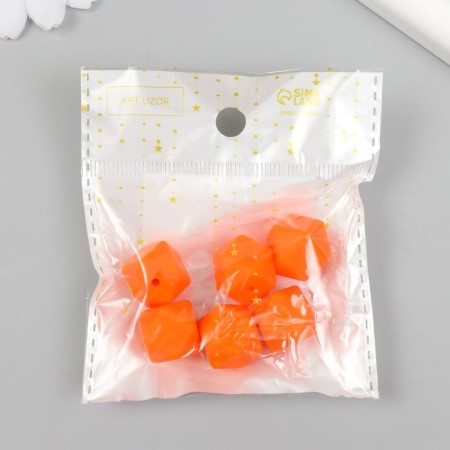 Busina silicone "polyhedron" orange-red d = 1.4 cm-2