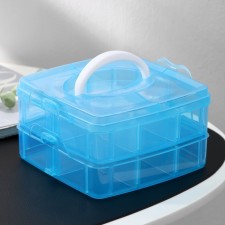 Organizer for storage, 2 tiers, 12 cells, 16 × 15 × 9 cm, color mix