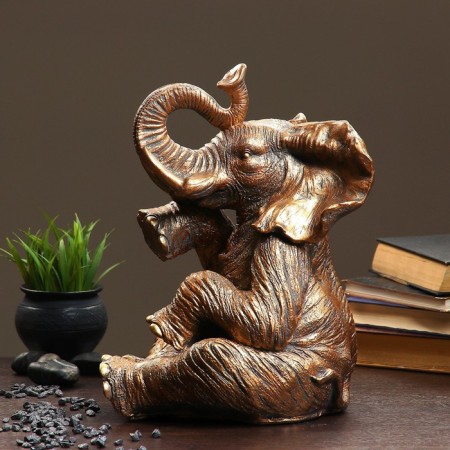Pigger "Elephant Sitting" Bronze, 40x23x29cm-1