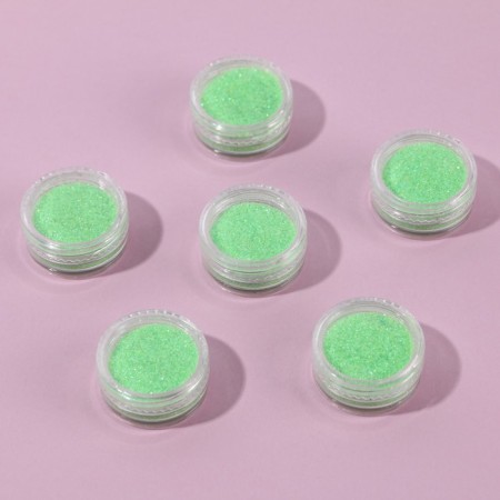 A set of sparkles for decor, small grinding, light color, 6 pieces