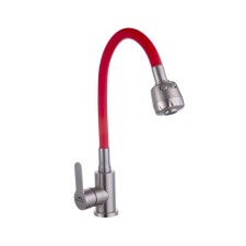 Fashun A54101+N7348 kitchen mixer, single -leaf, flexible surge, satin, red