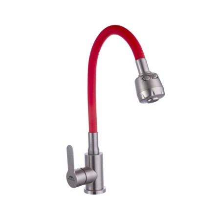 Fashun A54101+N7348 kitchen mixer, single -leaf, flexible surge, satin, red