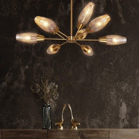 Ceiling chandelier with Thalia, 60W, E14, 85x85x55 cm-3