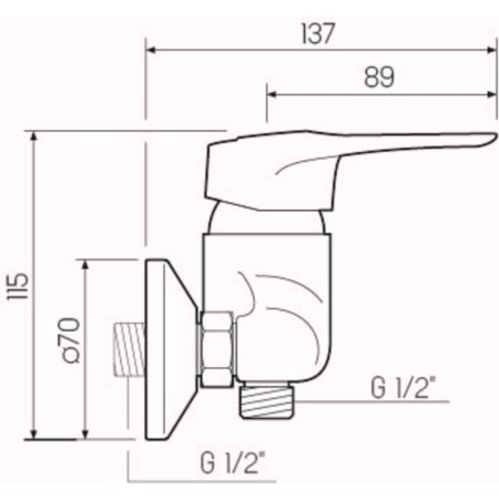 Shower mixer "RMS" SL55-003, shower set, cartridge 40 mm, zinc, chrome-2