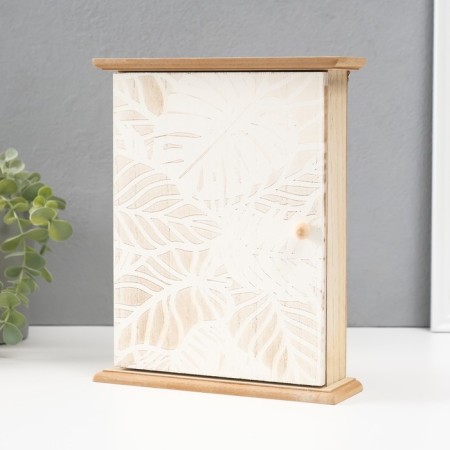 Keywood tree 6 hooks "White Palm leaves" 25.5x20.5x6.5 cm mix-1