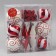 Set of jewelry plastic 22 pcs "Frosty day" Patterns, red-white