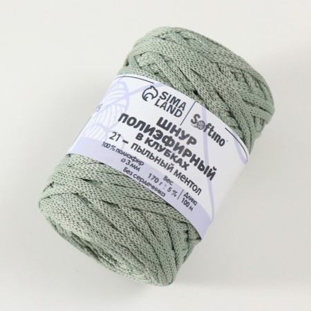 PLOOK CHLEM 3 mm polyester in balls 100m/170g (+/- 5%) dusty menthol - 21-1