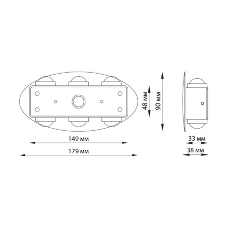 Calle lamp, 6x6W Led, 4000k, 510lm, IP54, gray color.-1