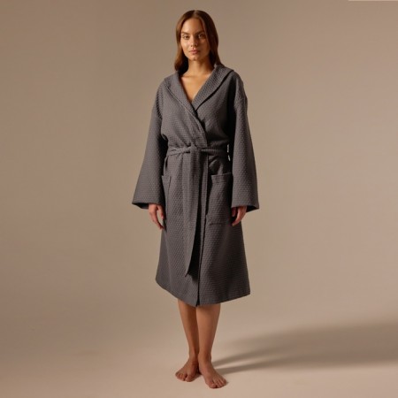 WAFEL Women's bathrobe SL Home: Waffle "Grig Sandre", size S, 100% cotton, 320 g/m2-2