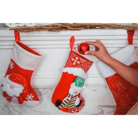 Nosok for gifts "Snow House" Snowman, 18.5x26 cm, red-3