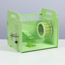 Rodent cage, acrylic, green, 29 x 23.5 x 26 cm