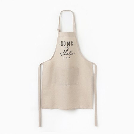 Apron Ethel "Home", beige color, 60x75 cm, 50%HL, 50%flax