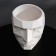 Kashpo polygonal "head", white color, 11 × 12 cm