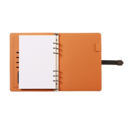 Organizer on the rings, A5 format, 90 sheets, line, with a knife, cover of the leather mix-8
