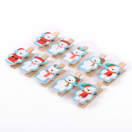 Set of decorative clothespins "New Year's bears" set 10 pcs.-4