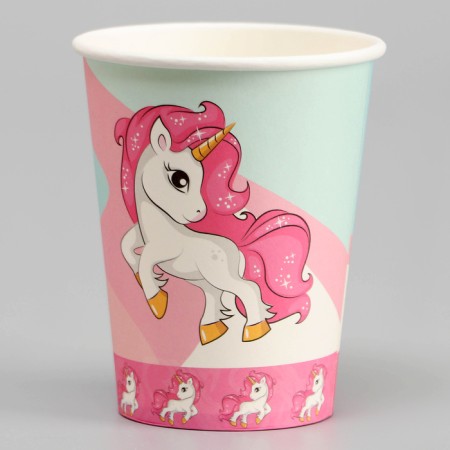 Paper glasses "Unicorn", 6 pcs.