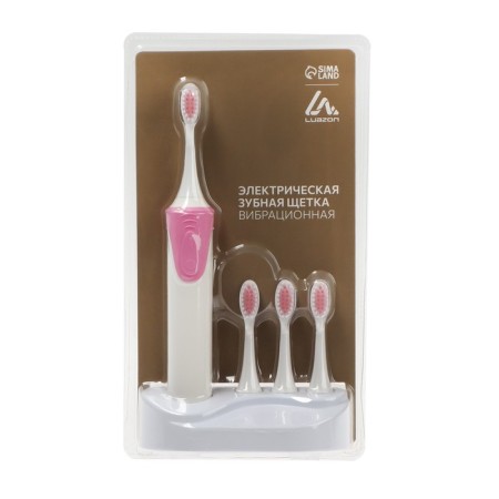 Luazon LP-009 electric toothbrush, 8500 dv/min, 4 nozzles, 2haa, pink-8