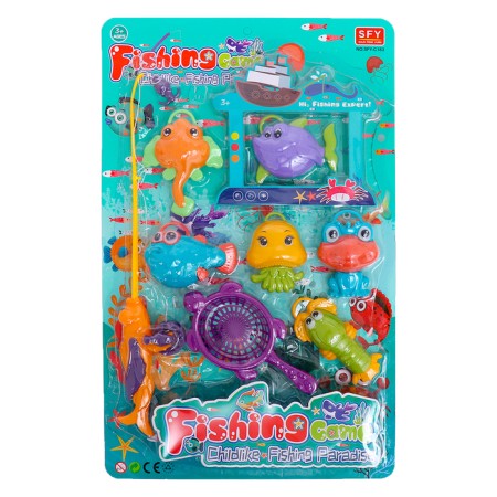 Fishing "Ocean Wave", 6 fish, fishing rod, net, mix-6