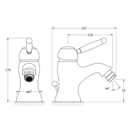 Ponsi bidet mixer, antique copper-1