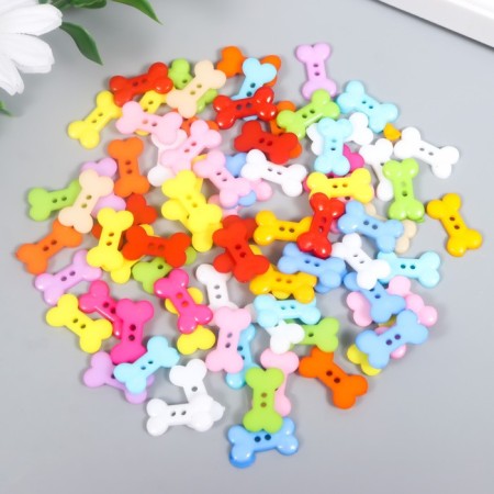 Buttons plastic 2 punctures "Bone" 1x1.8 cm set 80 pcs mix 2x5x5x5.5 cm