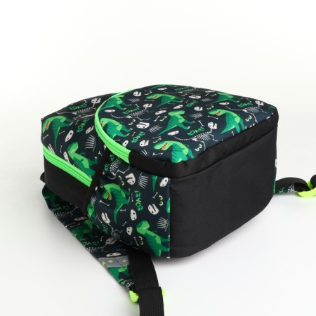 Baby backpack on lightning, external pocket, green color-2