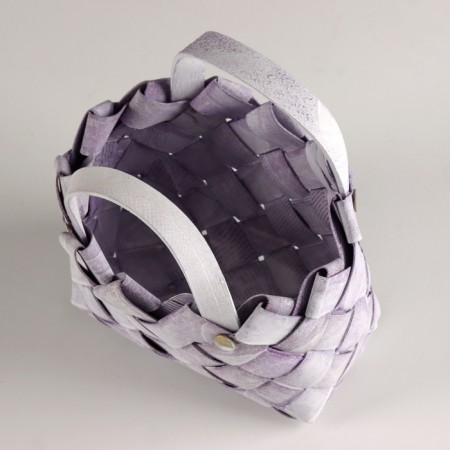 Basket basket "bag", 15x11xh17cm, lilac, bamboo-2