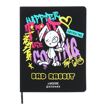 Universal diary for grade 1-11 BAD Rabbit, integral cover, artificial leather, silk-screen printing, lies, 80 g/m2