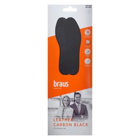 Insoles for shoes, antibacterial, 41-42 rub, pair, black color-1