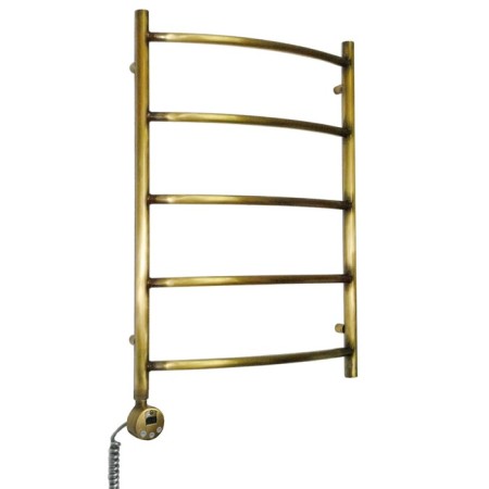 Domoterm electric heated towel rail "Calipso", 500 x 500 mm, 5 crossbars, lion, bronze-1
