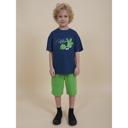 T -shirt for boys, height 92 cm, sea wave color-5