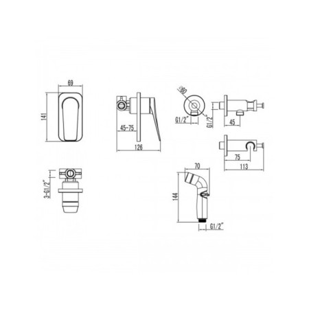 LEMARK Bronx LM3719GM bidetor, single -leaf, with hygienic watering can, graphite-1