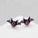 Earms with enamel "Monster" with wings, black-pink color