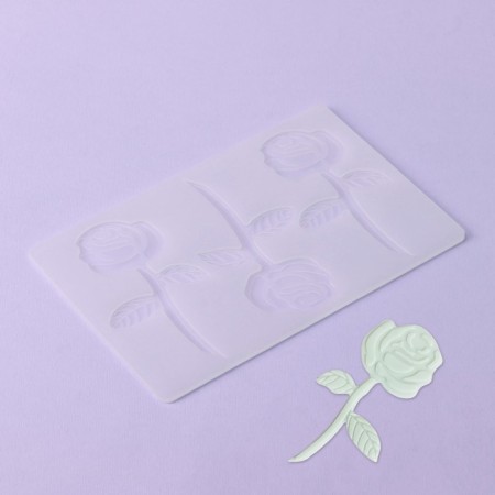 CHOCOLAD FORM “ROZA”, silicone, 3 cells, 19 × 12.5 × 0.1 cm, the color is transparent