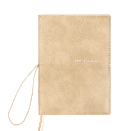Diary DATIR 2025 A6+ 176l Escalada, Soft Okvl, Single Leather, TIS F, KR BL 70g/M2, Beige-1