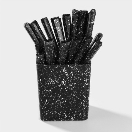 A set of cutlery of stainless steel on the stand “Black Marble”, 24 objects, thickness 1.2 mm-5