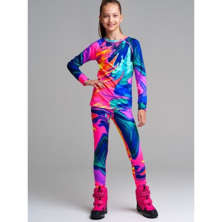 Thermal complex for girls: trousers, sweatshirt, height 164 cm-3