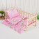 Bed linen for dolls "Unicorn on Pink", sheet, blanket, pillow