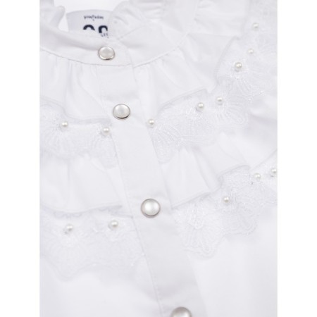 Blouse for a girl with ruffles and beads, height 128 cm-3